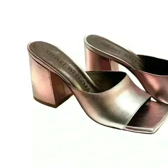 Stuart Weitzman TIA 85 slide pyrite multi color leather US 6 Shelf pull - Picture 5 of 10